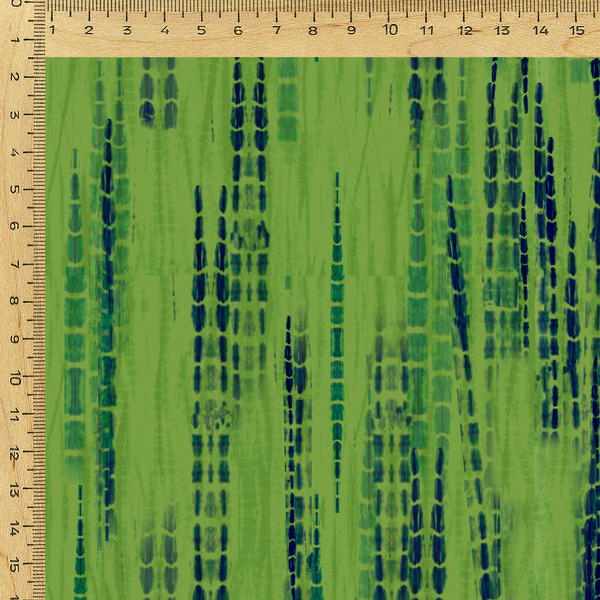 Chic Tie & Dye on Crepe Silk with White Base & Blue & Green Design OM RJ 1152