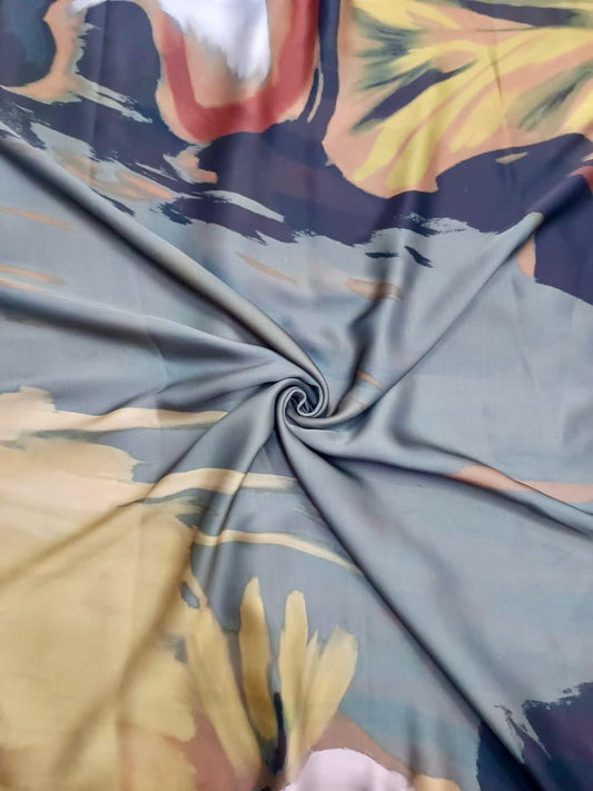 Abstract Paint Print on Pure Modal Satin OM SG 129
