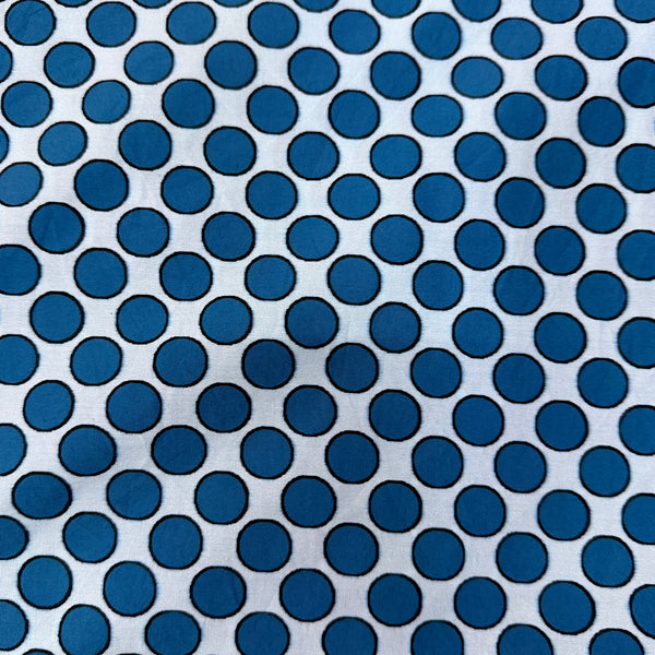 Dhruv Blue Polka Dot Print on Pure Cotton Poplin TK 544