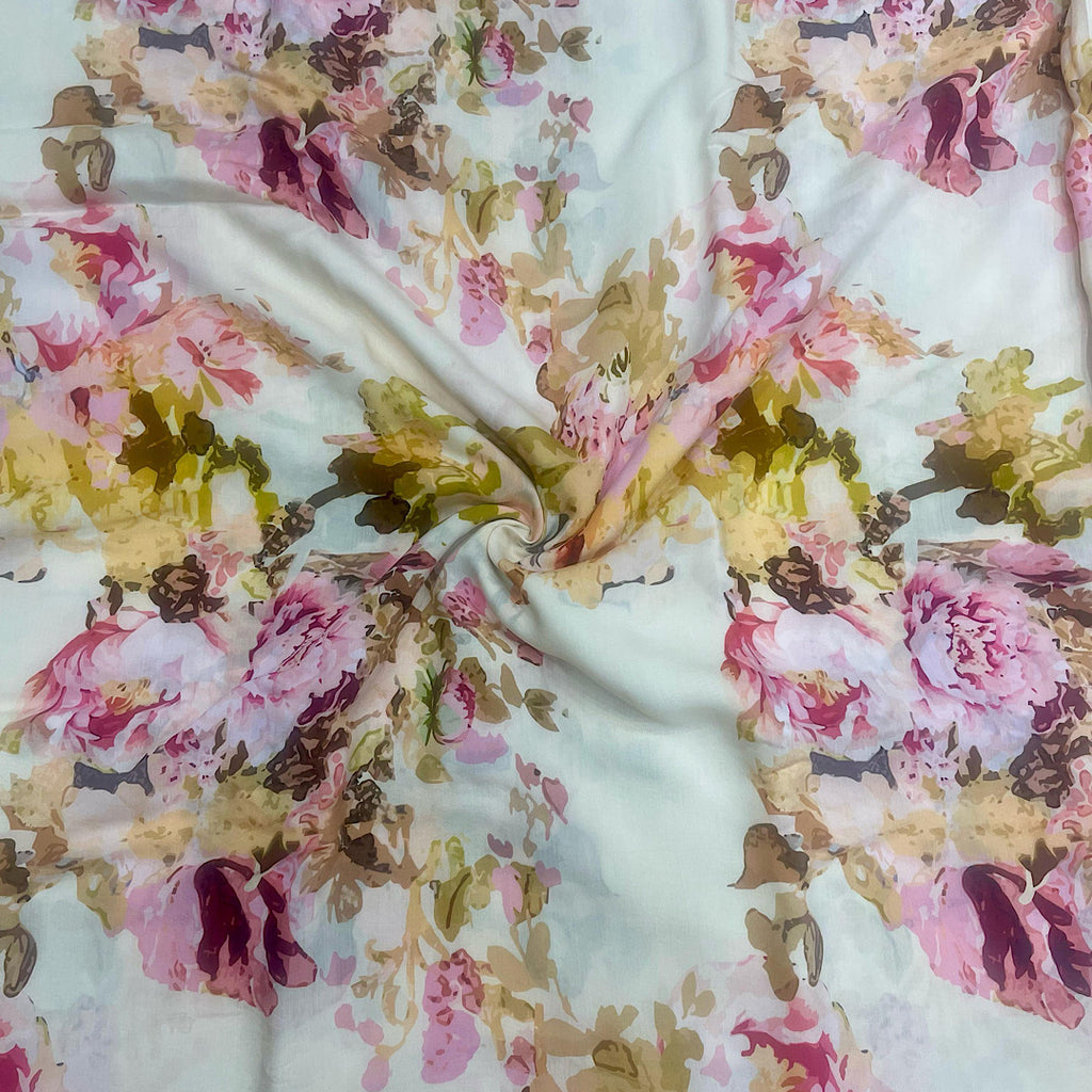 Hemant Floral Print on Pure Viscose Muslin
