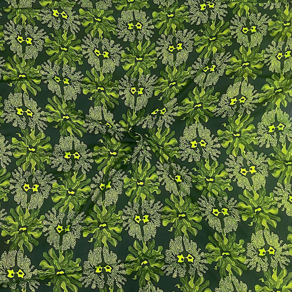 Dhruv Floral Print in Black & Green color on Pure Modal Satin