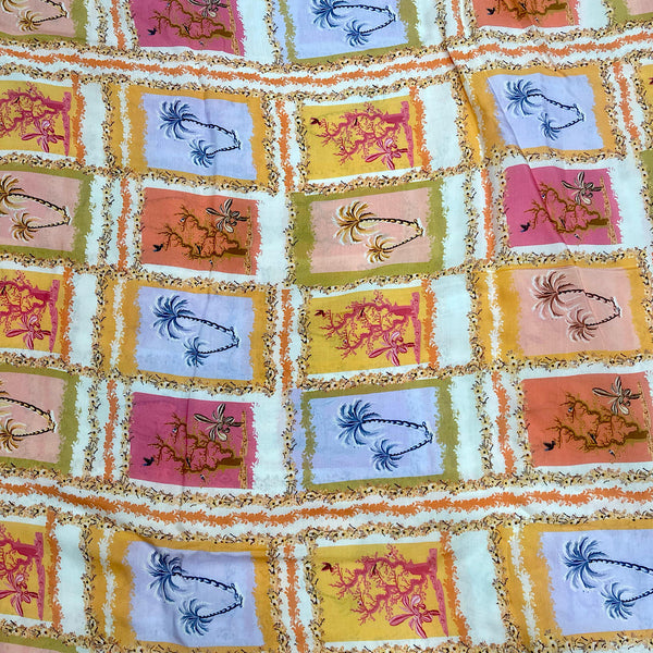 Rana Tropical Boxes Floral Print on Pure Viscose Muslin