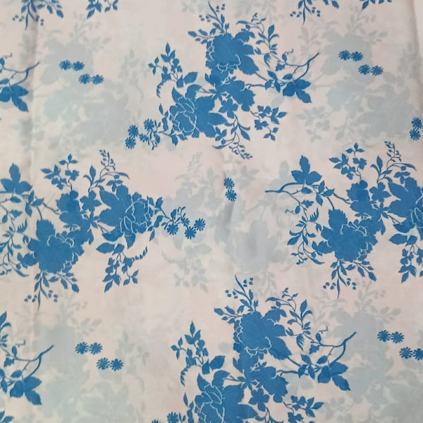 Modern English Floral Print on Satin Georgette OM DW 76