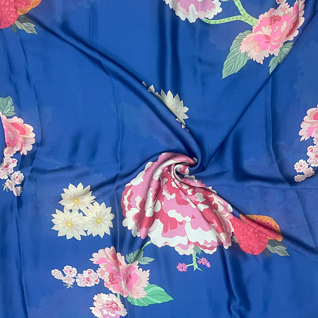 Blue Floral Paulmi Print on Crepe Silk OM SG 66