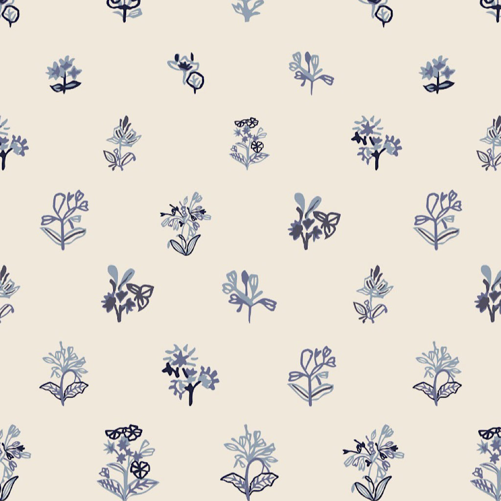 Small to Big Flower in Beige Base on Pure Modal Satin