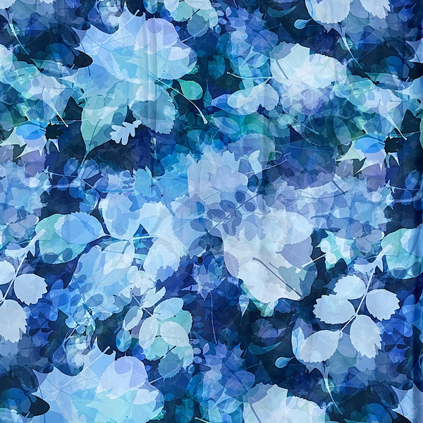 Kareena Leaves Print on Satin Georgette Fabric OM SS 2