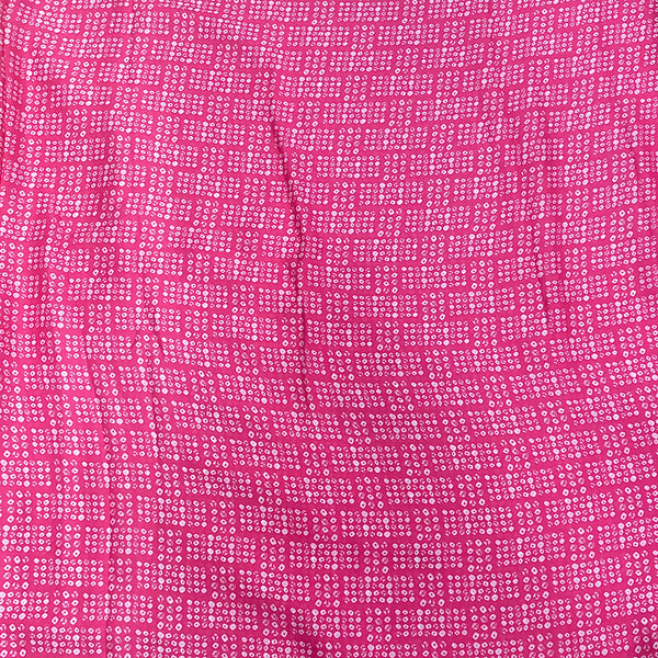 Bandhani Print in Hot Pink on Satin Georgette Fabric