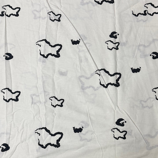 Abstract map design  OM Fab’s Latest  Collection  of  black  & white  print OM PS 397
