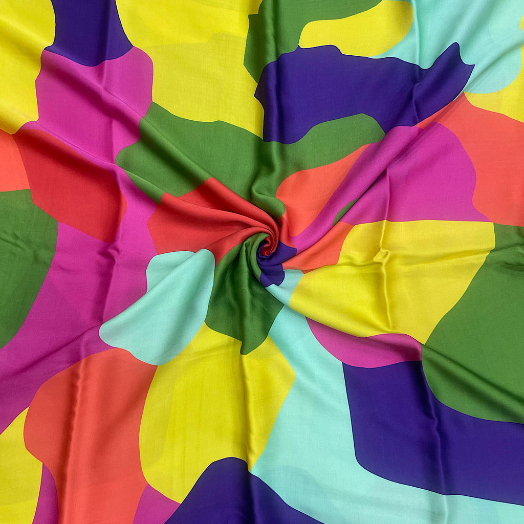 Gazal Multi Color Abstract Print on Pure Modal Satin