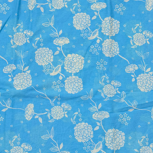 Paulmi Blue Floral Print on Pure Cotton Cambric