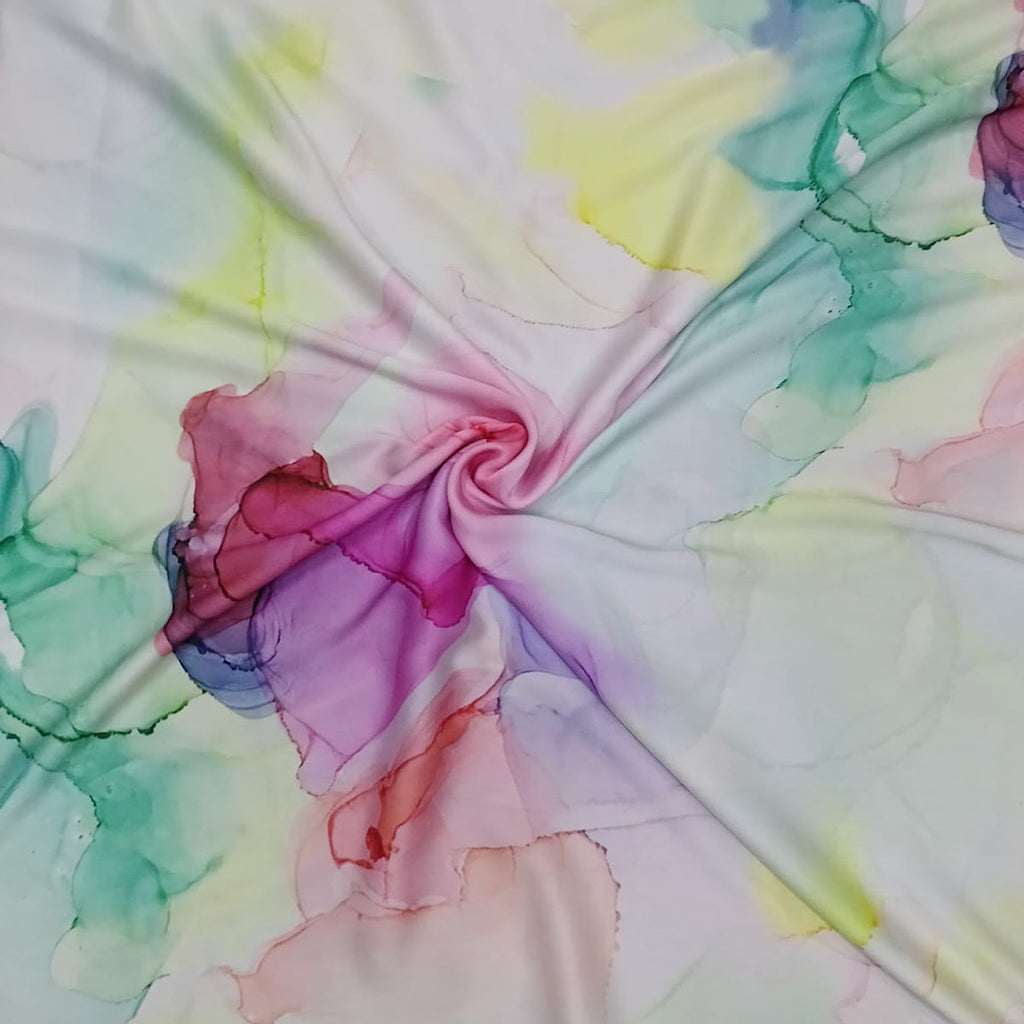 Mesmerising Marble Print on Satin Georgette & Soft Organza OM SS 611