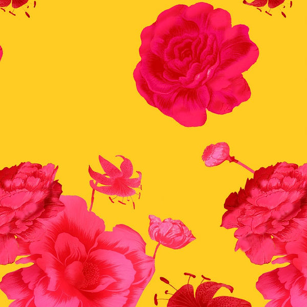 Big Floral Print On Pure Modal Satin with Color options