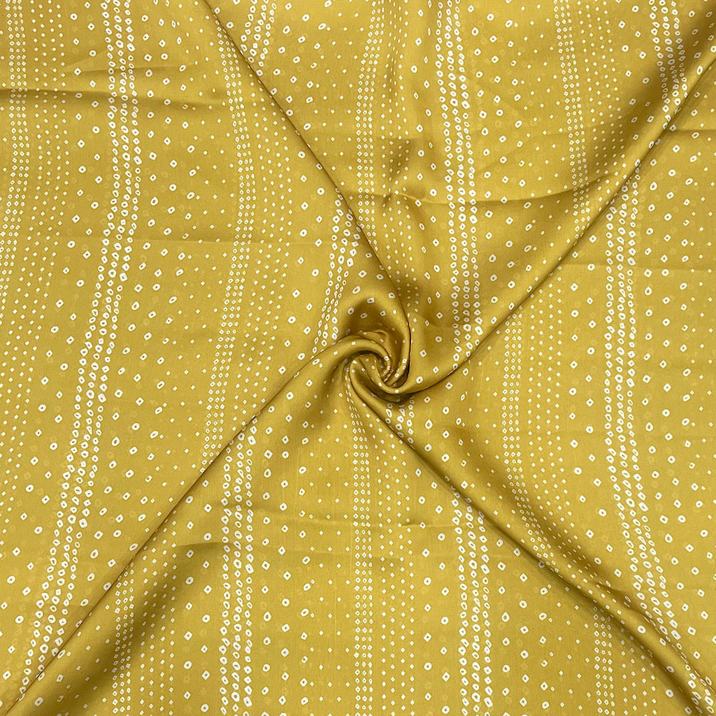 Heena Bandhani Print in Mustard on Satin Georgette Fabric