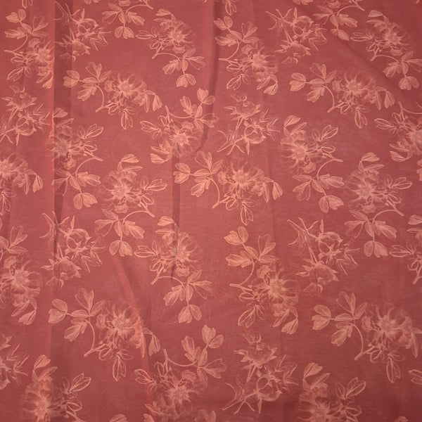 Small Floral Print in Orange with Red Base on Georgette Pooja OM PS 338