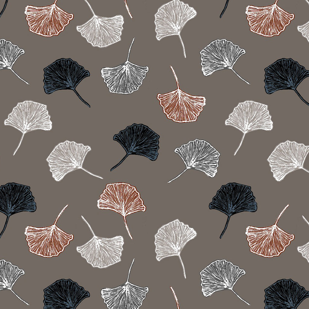 Dark Grey Jelly Fish Style All Over Print on Pure Modal Satin
