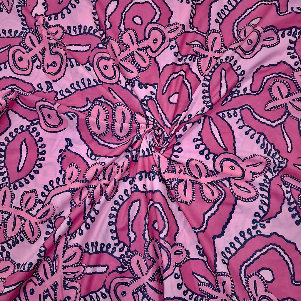Dhruv Pink Abstract Print on Pure Cotton Poplin RY
