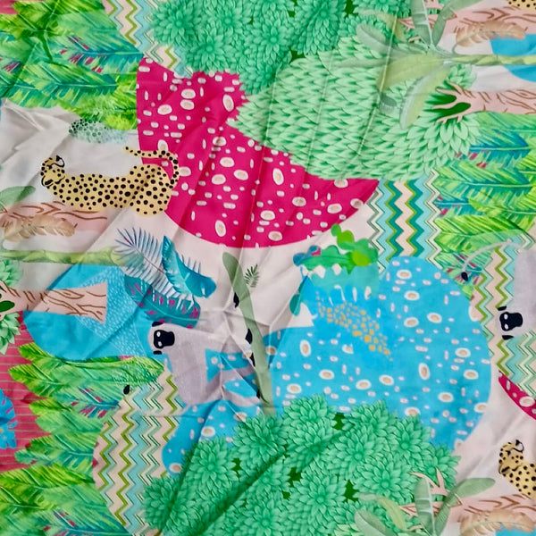 Leopard & Monkey Tropical Print on Pure Modal Satin OM SG 94