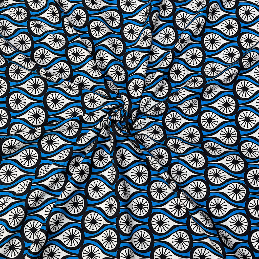 Dhruv Blue Design Print on Pure Cotton Poplin OM PS 335