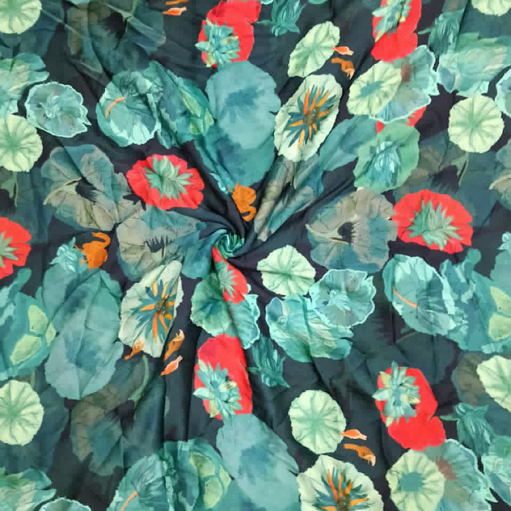 Kareena Cord Set Print in Green Color in Pure Modal Satin OM SG 9