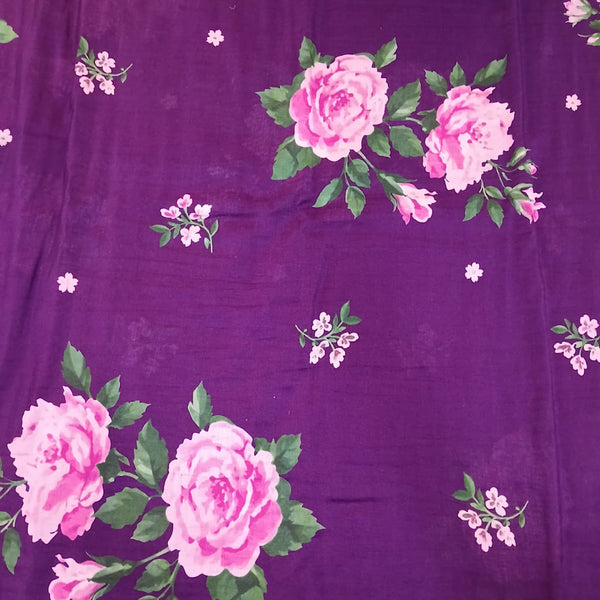 Jamuni Colour Big Embroidery Floral Print on Pure Banaras Chanderi