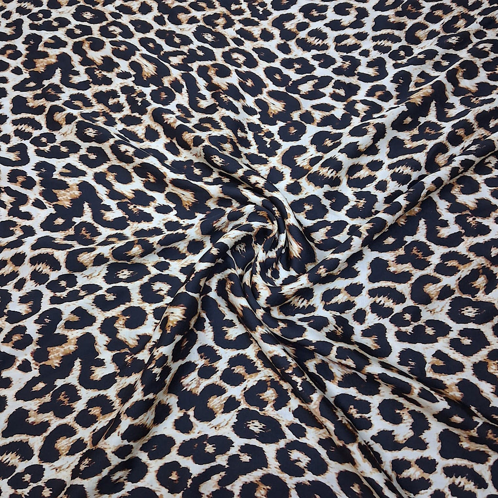 Leopard Animal Print in Satin Georgette OM PK 739