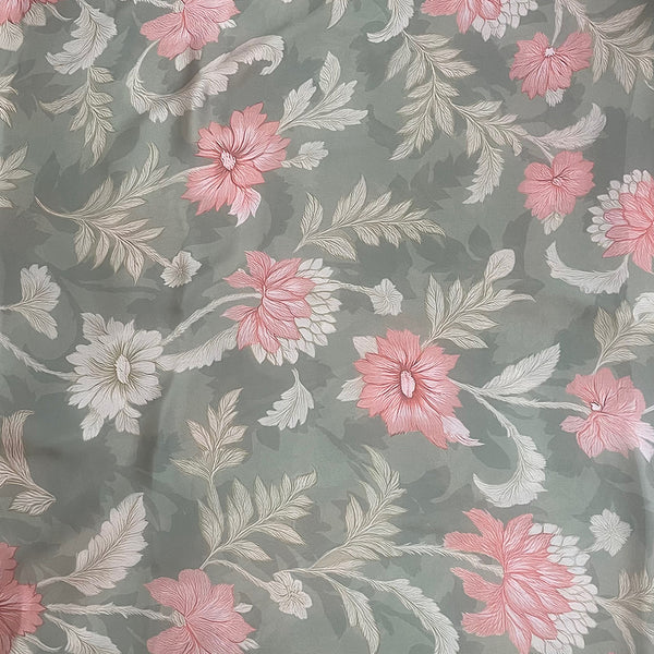 Mahajan Floral Lehenga Print with Pista Green Base color on Satin Georgette