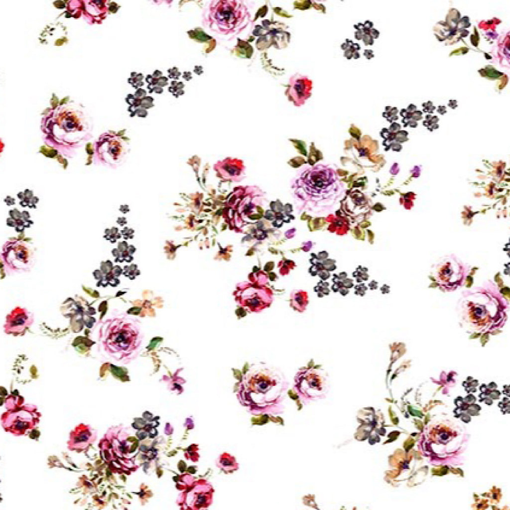 Sudha Multi Floral Print on White Base on Georgette Fabric OM 233