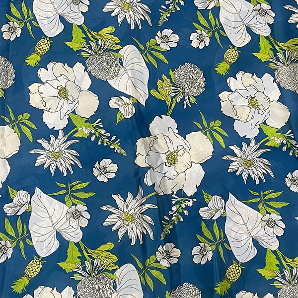 Blue Floral Print in Satin Georgette TK 350