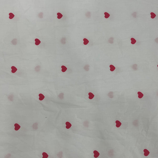 Little Hearts Print on Pure Cotton Poplin Fabric