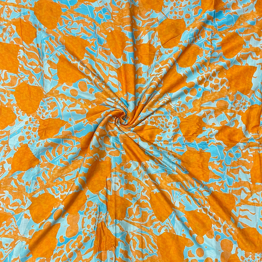 Kareena cord set print in firozi & Orange on Pure Modal Satin OM PK 1432