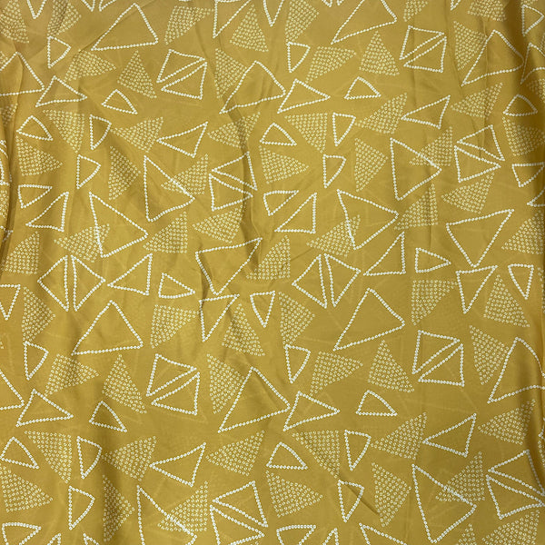 Bandhani Print in Mustard Color on Satin Georgette Fabric