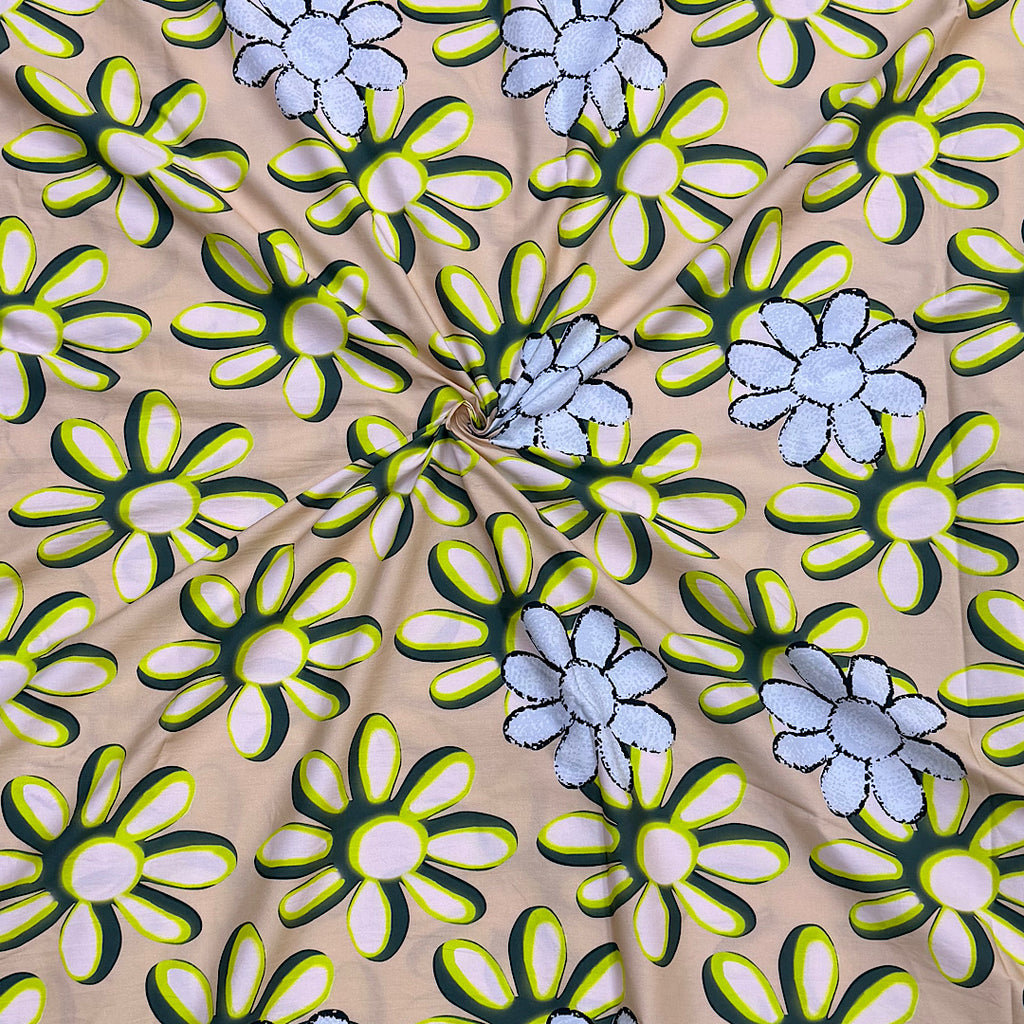 Dhruv Camel Colour English Floral Print on Pure Cotton Poplin OM PS 347 C1