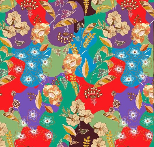 Multi Color Floral Gazal Lehenga Print on Satin Georgette OM SG 111