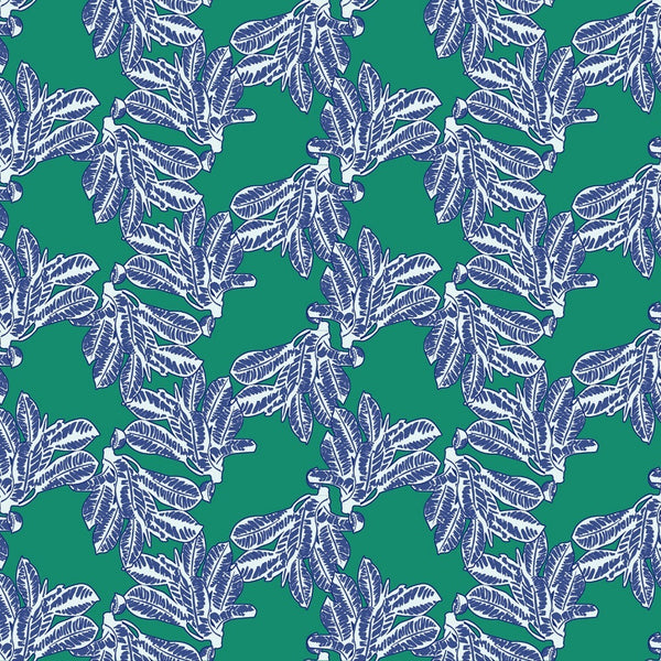 Dhruv Green Abstract Leaves Print on Pure Cotton Poplin OM PS 405