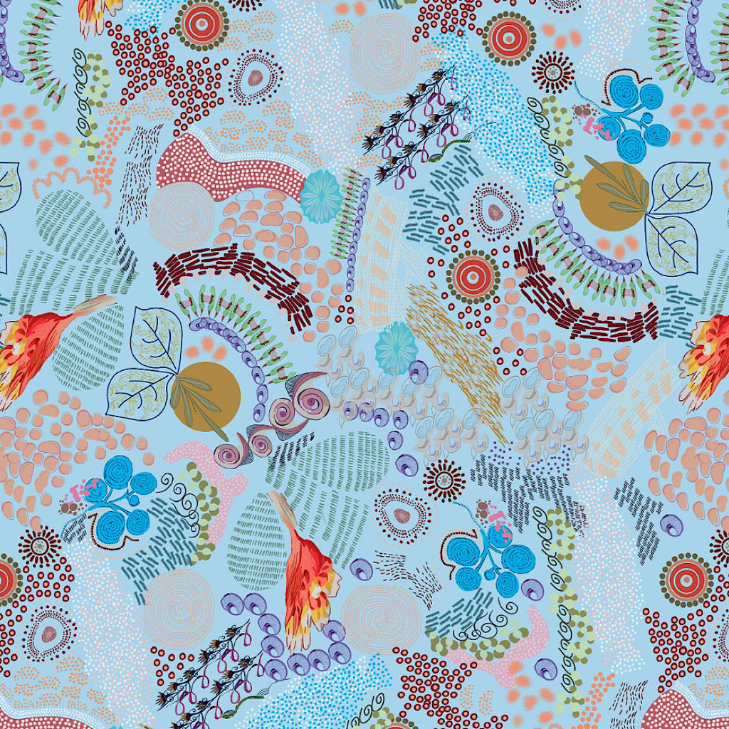 Juhi Lehenga Print in Firozi Blue Colour on Satin Georgette Fabric OM SG 154