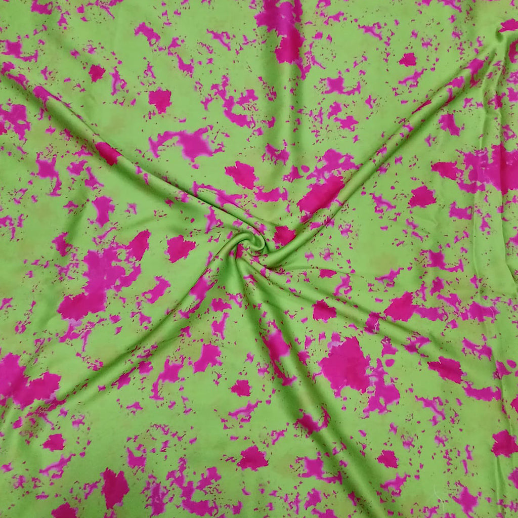Tie & Dye Print with Green Base on Satin Georgette OM SS 333