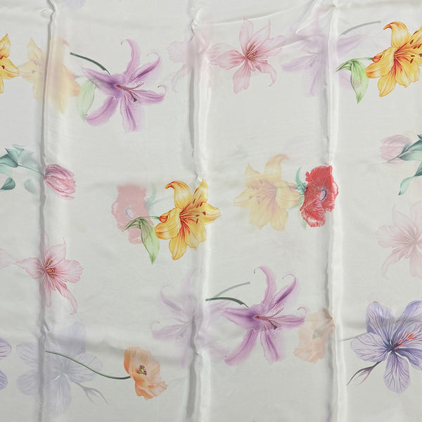 Modern Hand Paint Effect Floral Print for Gowns on Pure Modal Satin