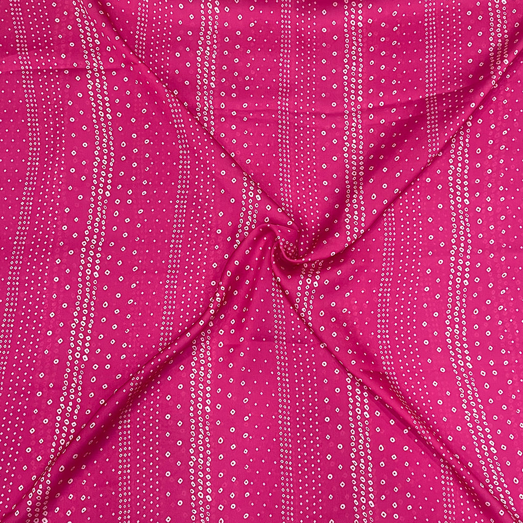 Heena Bandhani Print in Pink on Satin Georgette Fabric