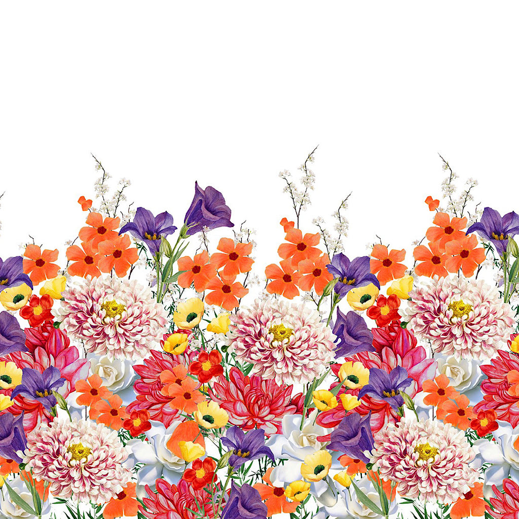 Daaman Style Floral Print on White Base on Pure Modal Satin