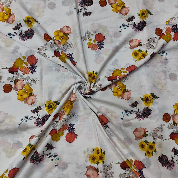 Black Floral Print by Yam on Pure Modal Satin with Color options