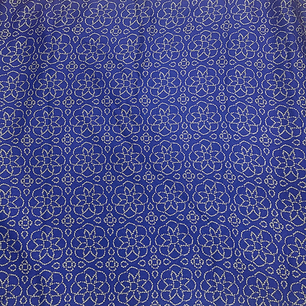 Bandhani Print in Blue Color on Satin Georgette Fabric