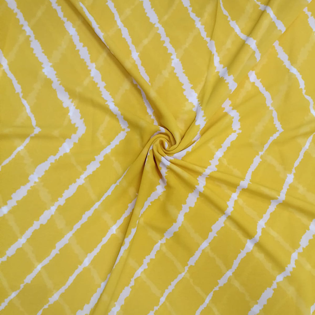 Bright Yellow Leheriya Print on Georgette OM PS 96