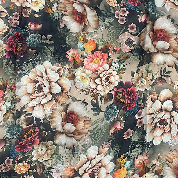 Black Floral Ritu K Print on Satin Georgette PK 1510