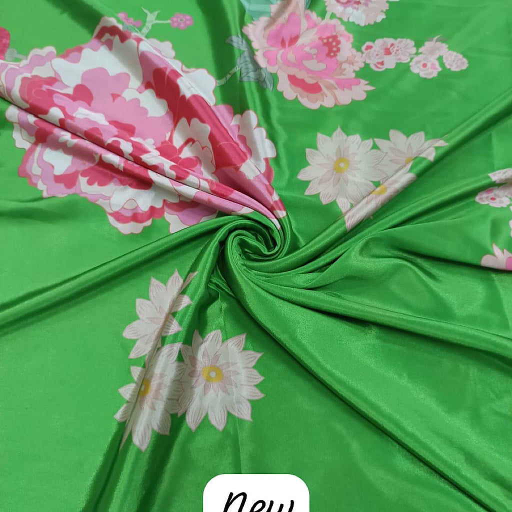 Green Floral Paulmi Print on Crepe Silk OM SG 66