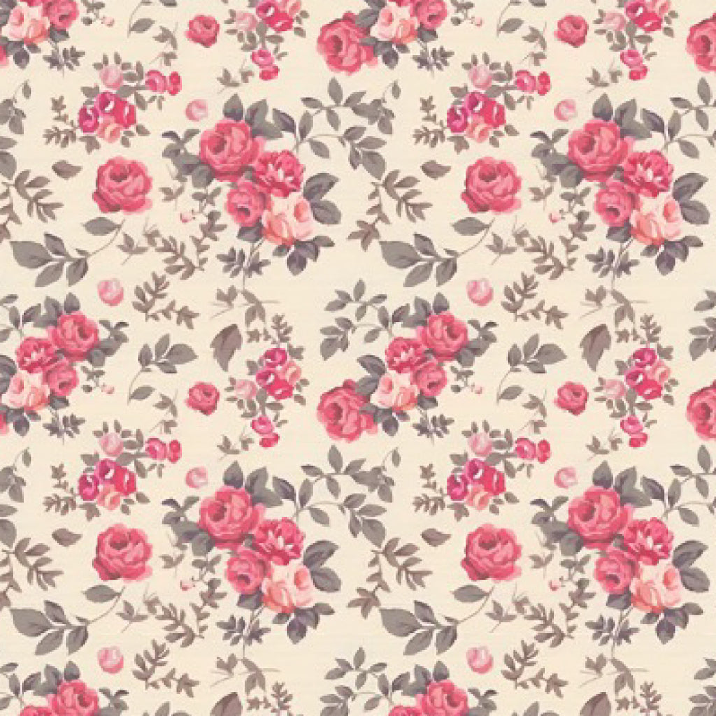 Small Floral Print with Cream Base & Peach Floral Pooja OM PS 341