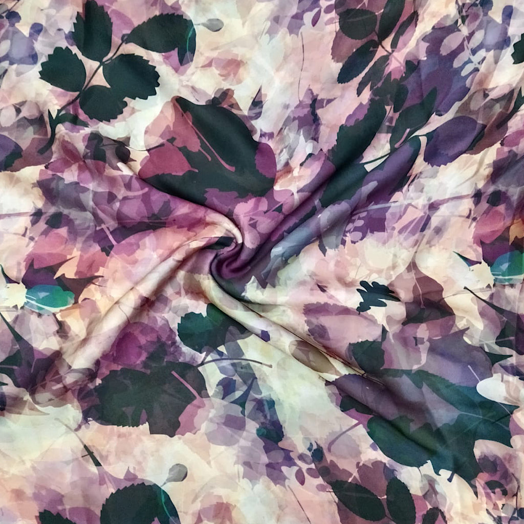 New Kareena Floral Abstract Leaf Print on Satin Georgette OM SS 2