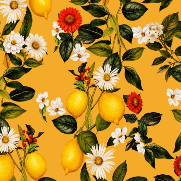Designer Fruits & Floral Print on Pure Cotton Linen OM SG 256 C1