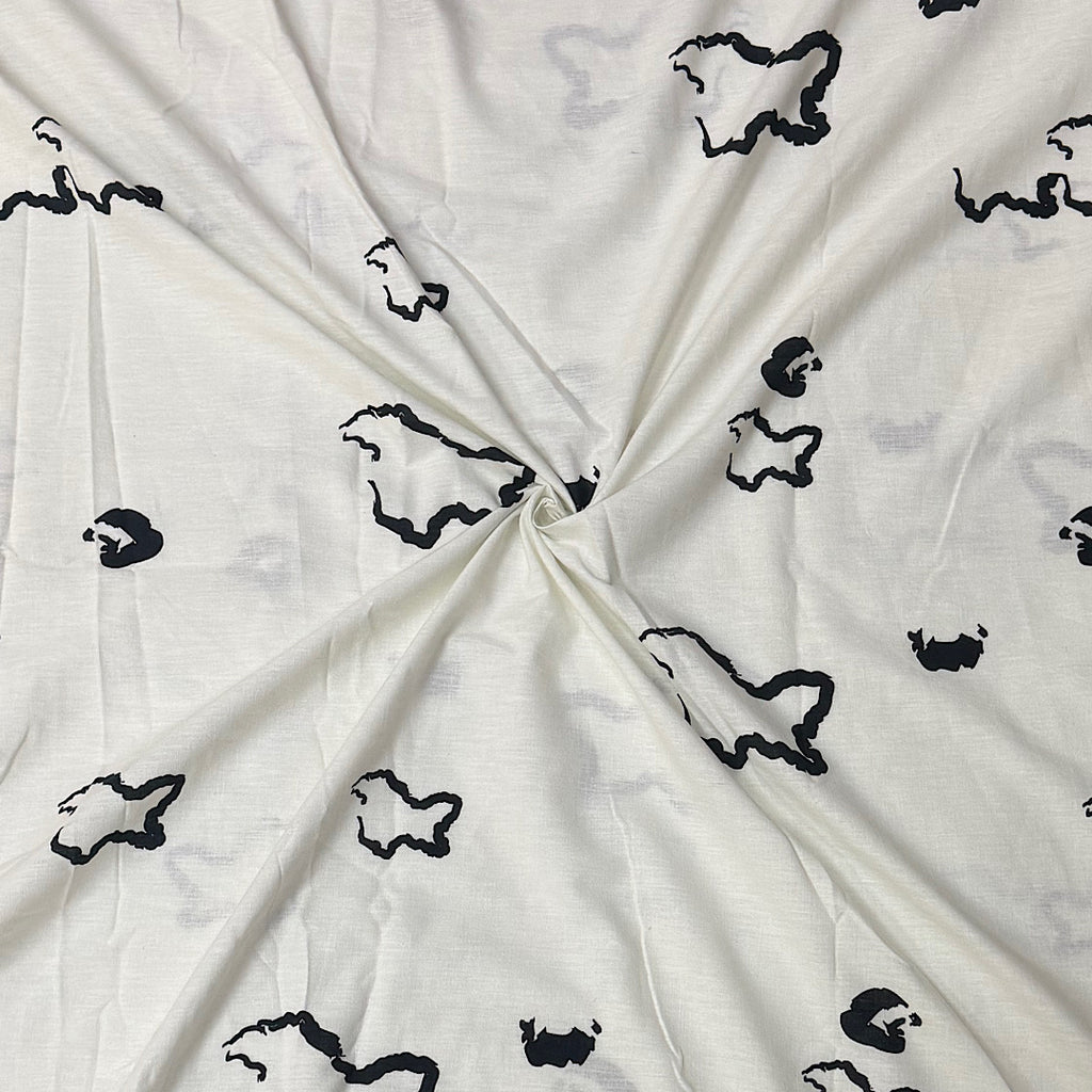 Abstract map design  OM Fab’s Latest  Collection  of  black  & white  print OM PS 397