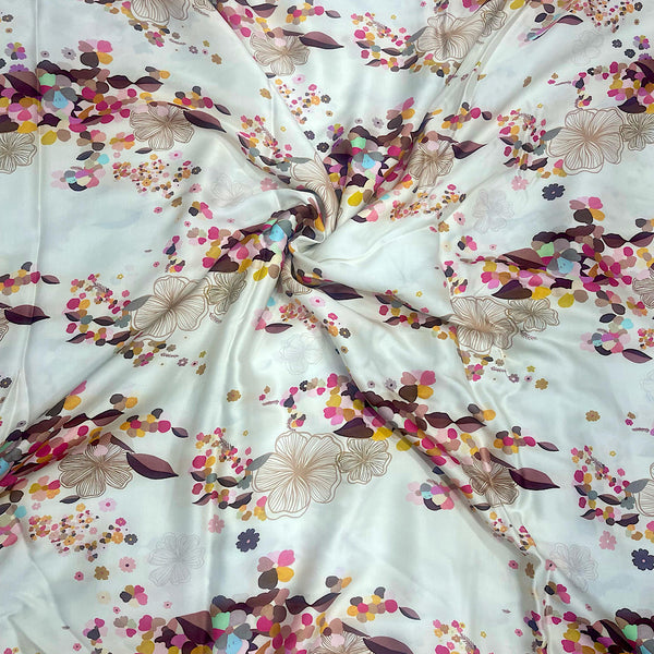 Yam Multi Color Print On Pure Modal Satin with Color options