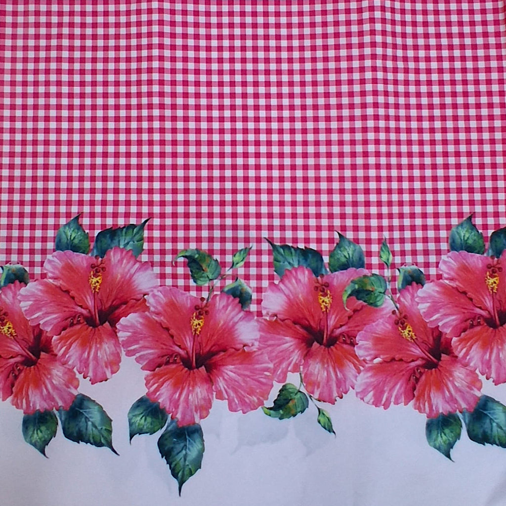 Daaman Style Checks & Floral Dress Print on Pure Cotton Poplin OM PS 327 C1